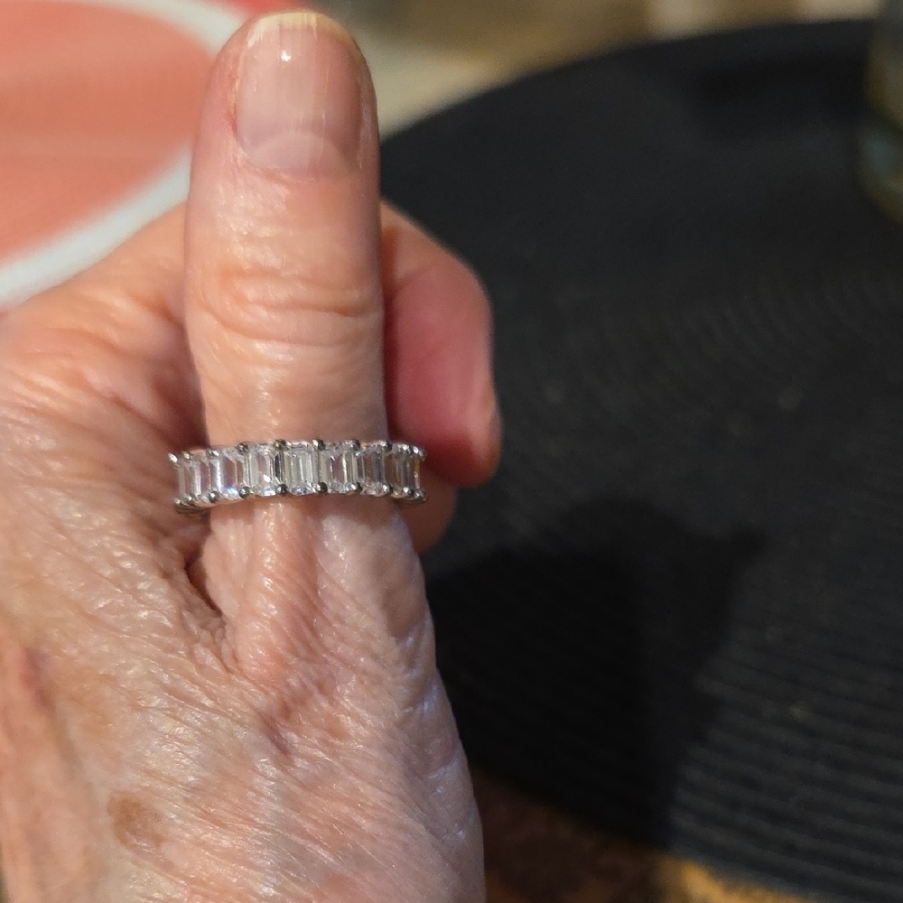 Dazzling Silver Eternity Ring - image 3